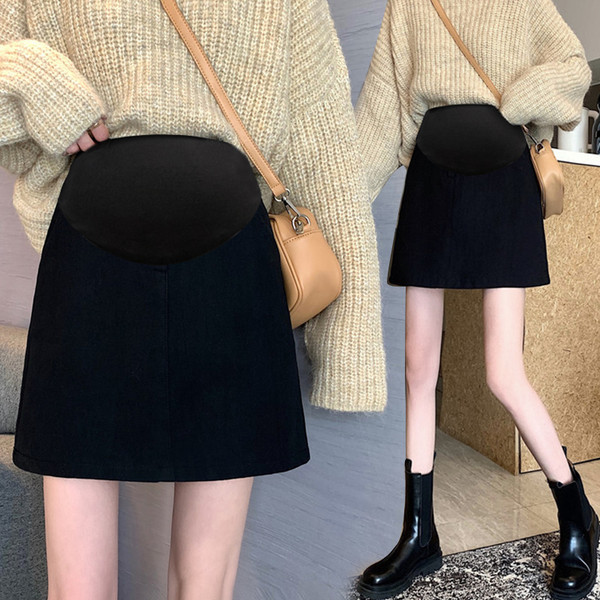 Дамска ежедневна пола за бременни с висока талия