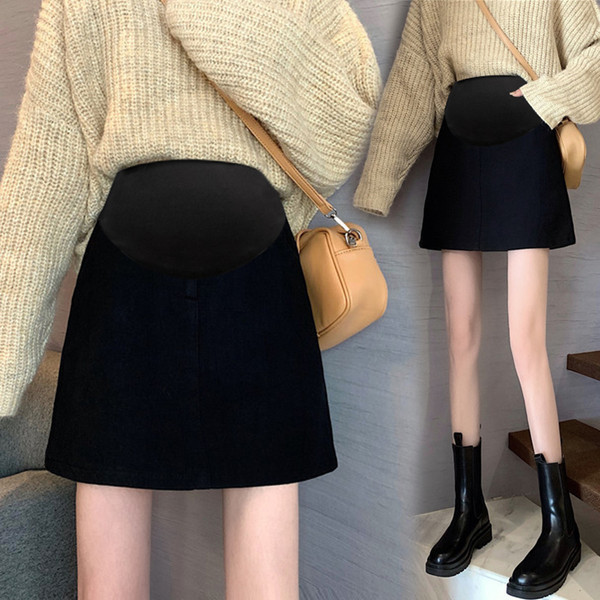 Дамска ежедневна пола за бременни с висока талия