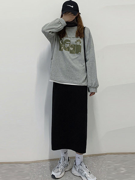 Ежедневна дамска пола с висока талия за бременни