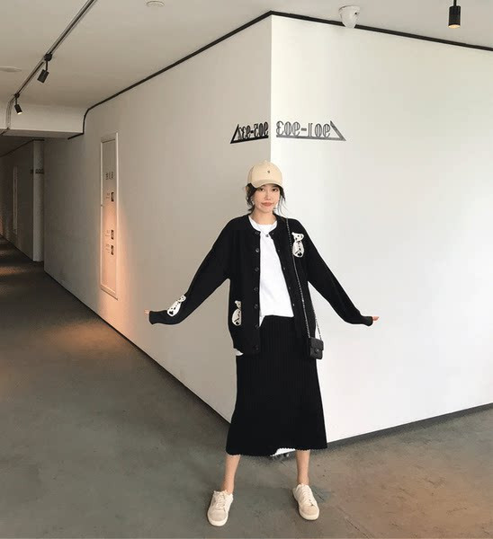 Есенно-зимна плетена пола с висока за бременни