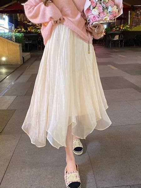 Дамска асиметрична пола с висока талия за бременни