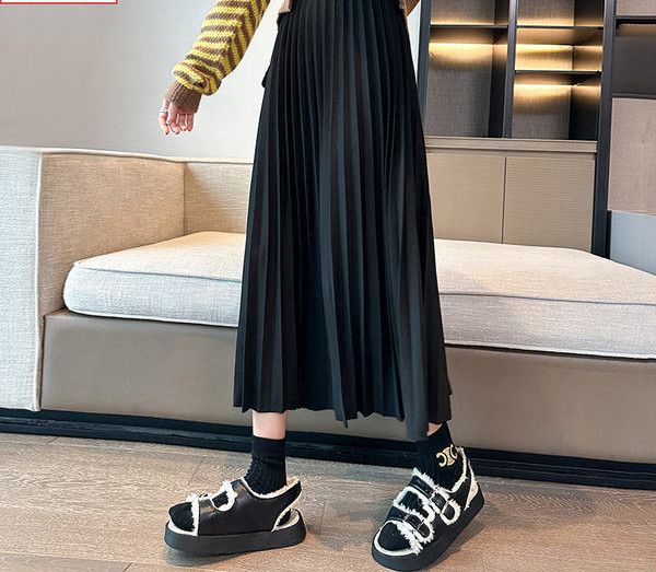 Ženska plisirana trudnička suknja visokog struka