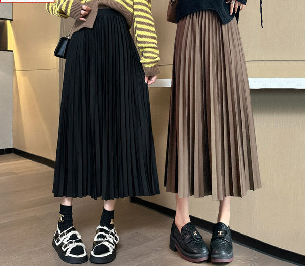 Ženska plisirana trudnička suknja visokog struka