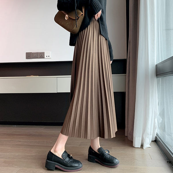 Ženska plisirana trudnička suknja visokog struka