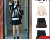 Зимна дамска пола за бременни тип плисе