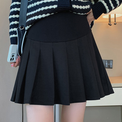 Зимна дамска пола за бременни тип плисе