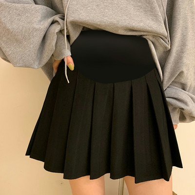 Дамска къса пола за бременни с широк колан