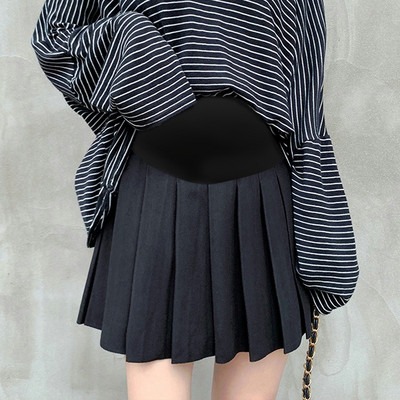 Дамска къса пола за бременни с широк колан