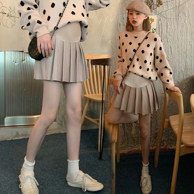 Дамска къса пола за бременни с широк колан