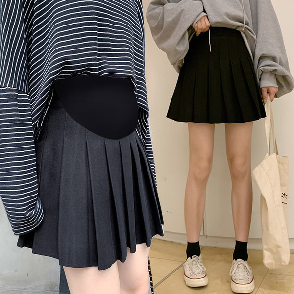 Дамска къса пола за бременни с широк колан 