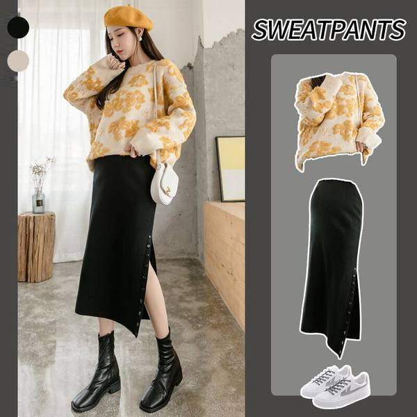 Дамска пола за бременни с копчета 