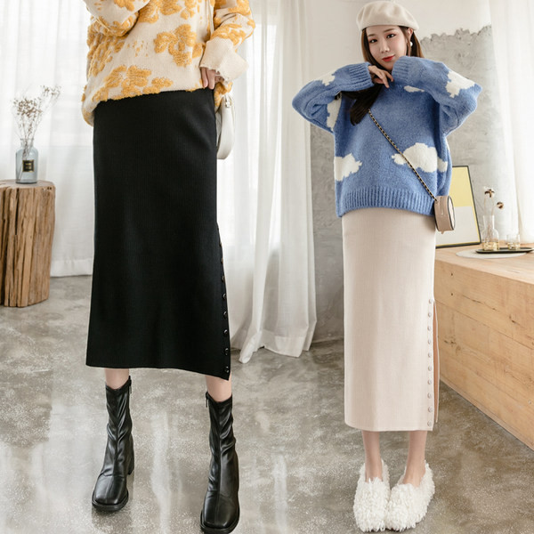 Дамска пола за бременни с копчета 