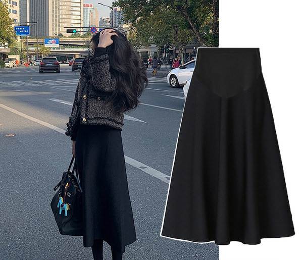 Черна дамска пола за бременни 