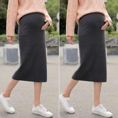 Дамска пола с цепка за бременни