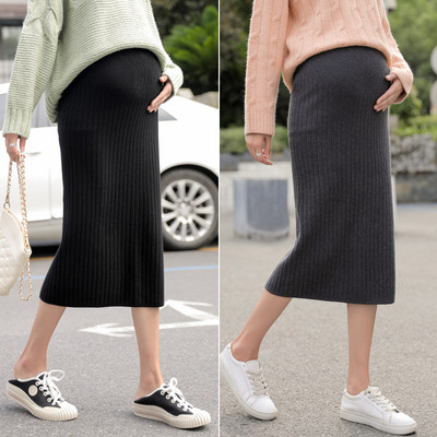 Дамска пола с цепка за бременни