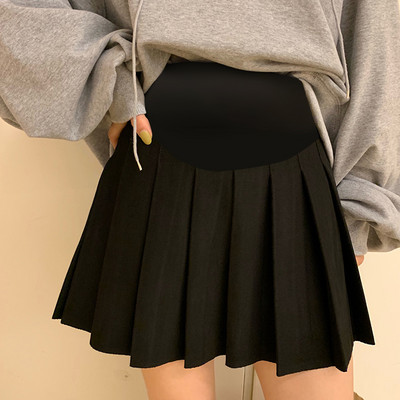 Дамска плисирана пола с широк колан за бременни