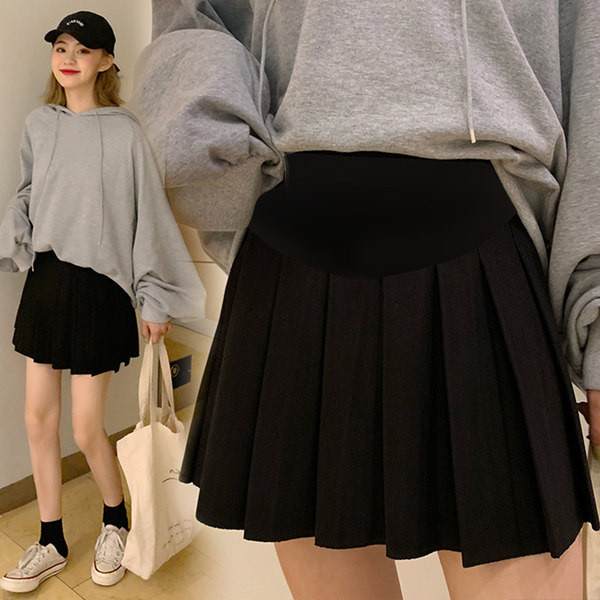 Дамска плисирана пола с широк колан за бременни 