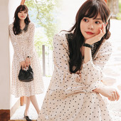 Модерна рокля за бременни с дълъг ръкав и шпиц деколте