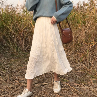 Дамска плисирана - пола в два цвята