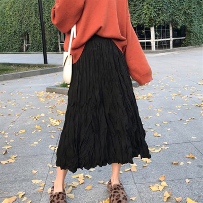 Дамска плисирана - пола в два цвята