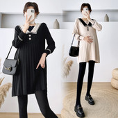 Sieviešu klasiska grūtnieču kleita ar apkakli