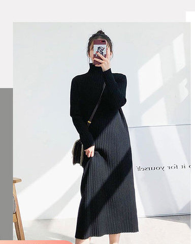 Дамска рокля за бременни с поло яка 