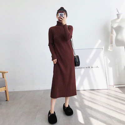 Дамска рокля за бременни с поло яка