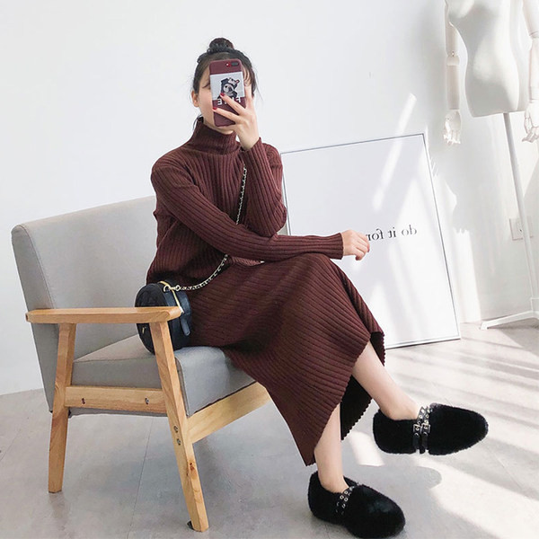 Дамска рокля за бременни с поло яка 