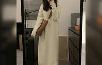 Есенно-зимна рокля за бременни с връзки