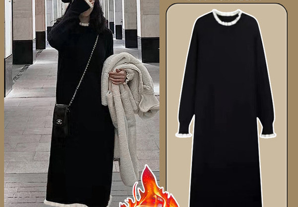 Дамска поларена рокля за бременни 