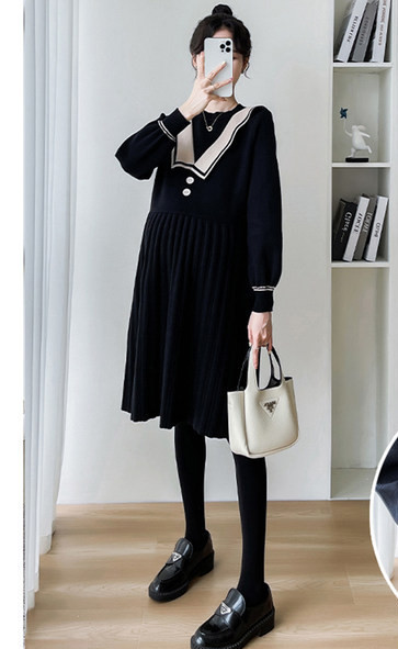 Дамска рокля с копчета за бременни 