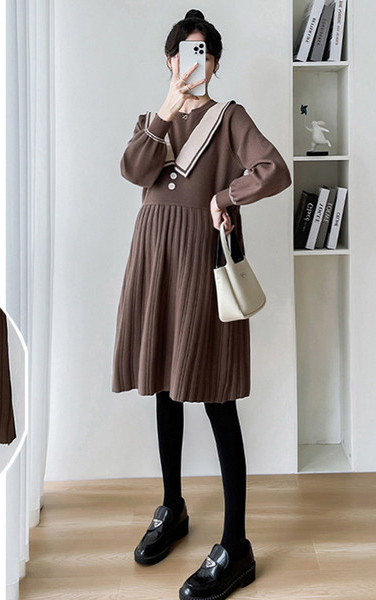 Дамска рокля с копчета за бременни 