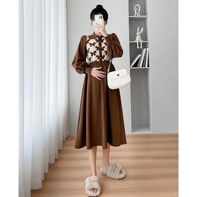 Дамска рокля - с копчета за бременни