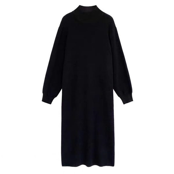 Ежедневна рокля с висока яка за бременни