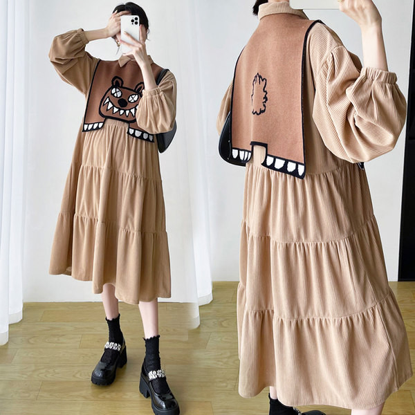 Дамска рокля за бременни със средна дължина