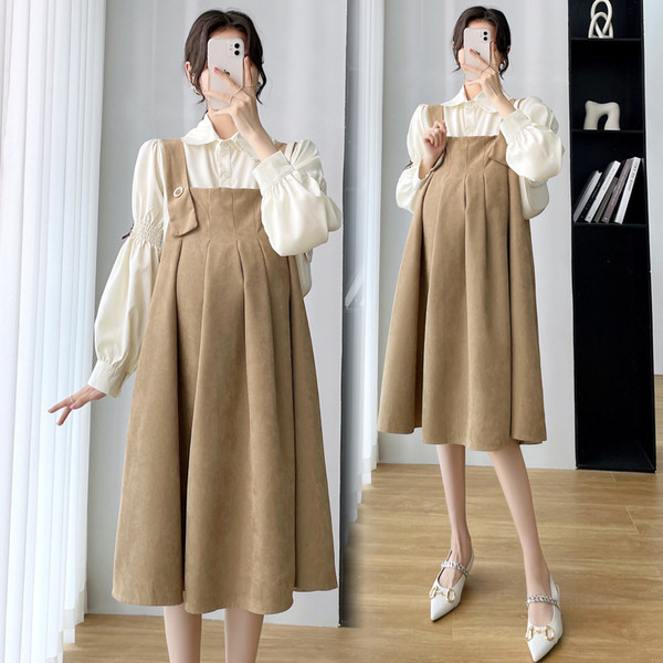 Модерна есенна рокля за бременни нов модел