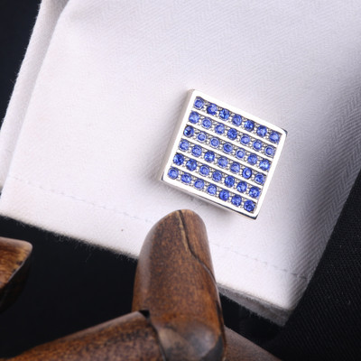 Мъжки ръкавели с цветни камъни