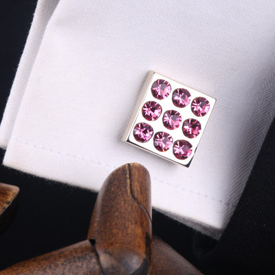 Мъжки ръкавели с цветни камъни