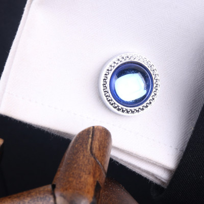 Мъжки ръкавели с цветни камъни