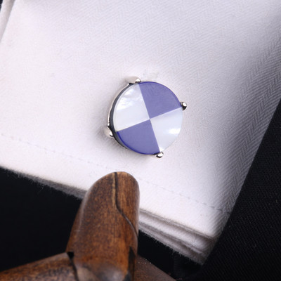 Мъжки ръкавели с цветни камъни