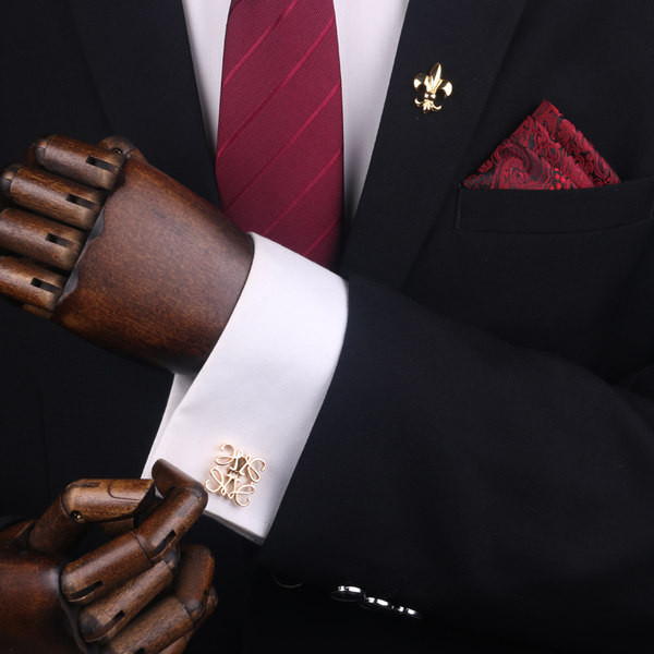 Мъжки ръкавели в златист цвят