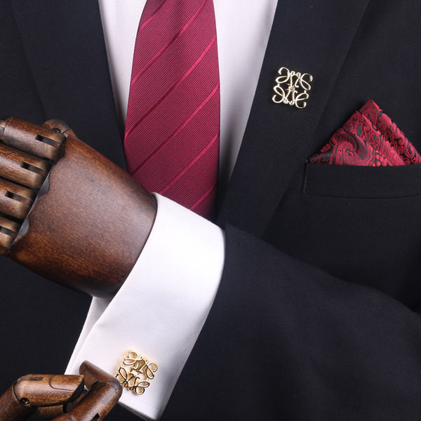 Мъжки ръкавели в златист цвят