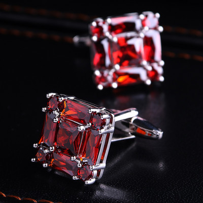 Модерни мъжки ръкавели с цветни камъни