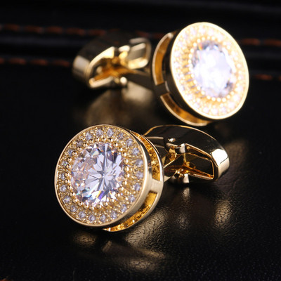 Модерни мъжки ръкавели с цветни камъни