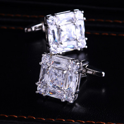 Модерни мъжки ръкавели с цветни камъни