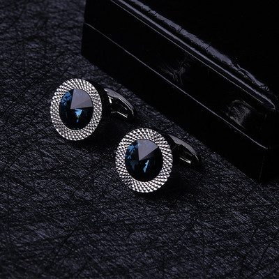 Модерни мъжки ръкавели с цветни камъни