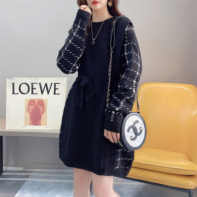 Дамска рокля с колан за бременни 