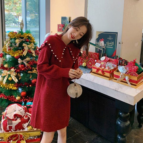 Дамска рокля за бременни с перли 