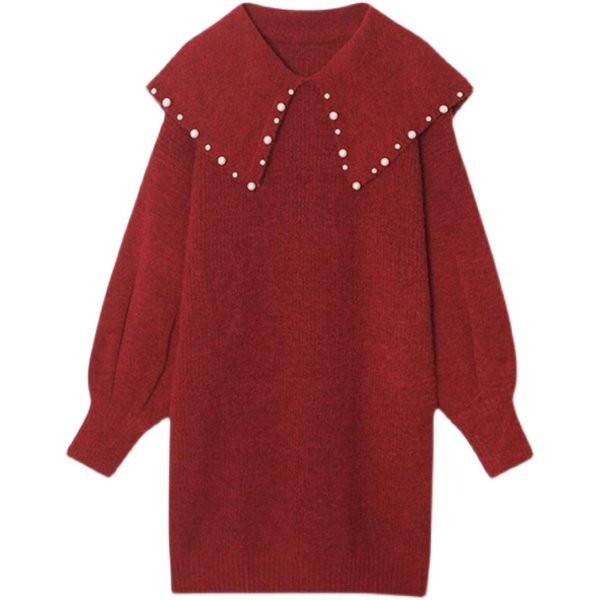 Дамска рокля за бременни с перли 