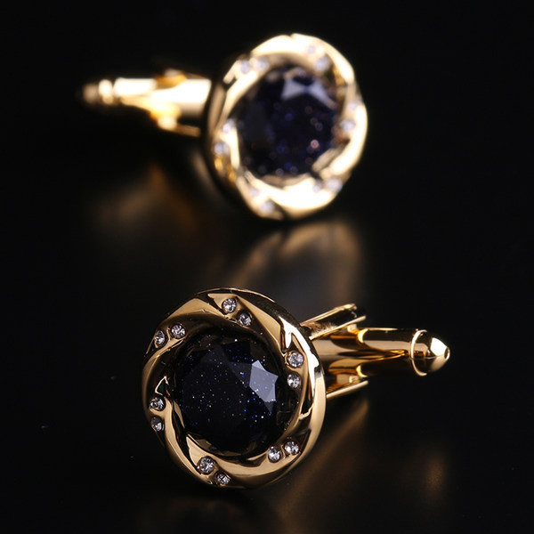 Модерни мъжки ръкавели с цветни камъни